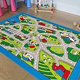 CHAMPION RUGS Town City Roads Kids Racing Toys Play Village Fun Non-Slip Rug Play MAT Race CAR Tracks (3 Feet X 5 Feet)