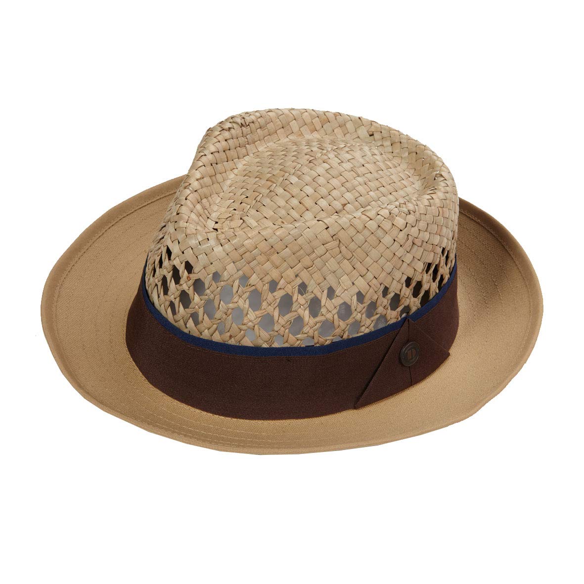 DASMARCA Mens Womens Summer Straw Fedora Wide Brim Hat - Ronan Khaki L