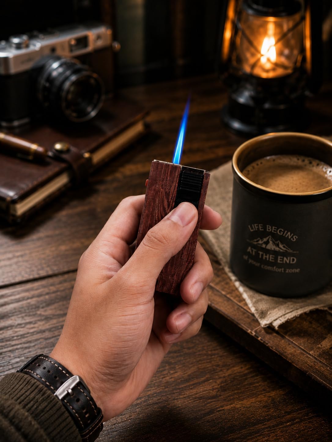 Refillable Gas Lighter - Windproof Flame -4