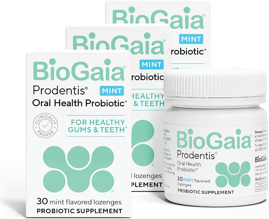 BioGaia Prodentis 3-Pack Bundle | Clinically Proven Dental Probiotics for Teeth and Gums | Promotes Good Oral Health & Gut Health Too | Oral Probiotics | Mint-flavored Lozenges