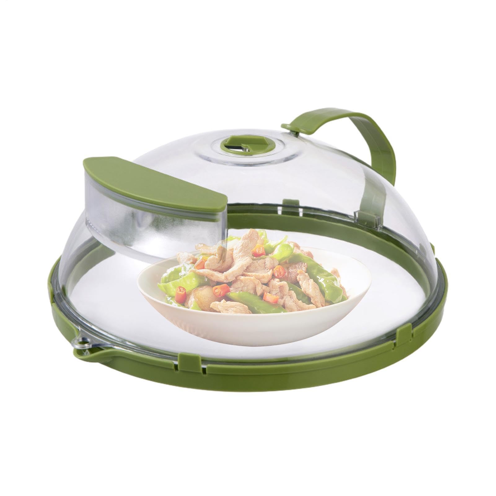 Cubierta Para Tapa De Microondas - Protector Contra Salpicaduras | Cubierta Ventilada Para Alimentos Para Microondas Con Depósito De Agua Para Humedad, Tapa Transpirable Para Preparación De Comidas Y