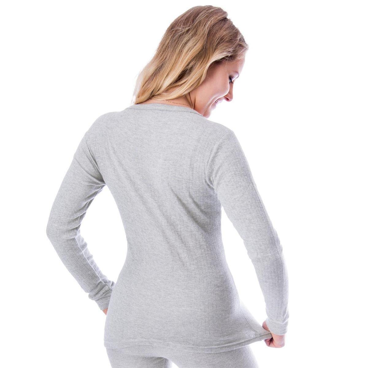 Bonneuitbebe Top termico da donna a maniche lunghe foderato in pile