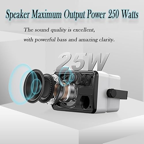 Miniatura 3 de YVU Altavoz Bluetooth para exteriores, sincronización inalámbrica de hasta 100 altavoces, sistema de sonido para interiores y exteriores, para