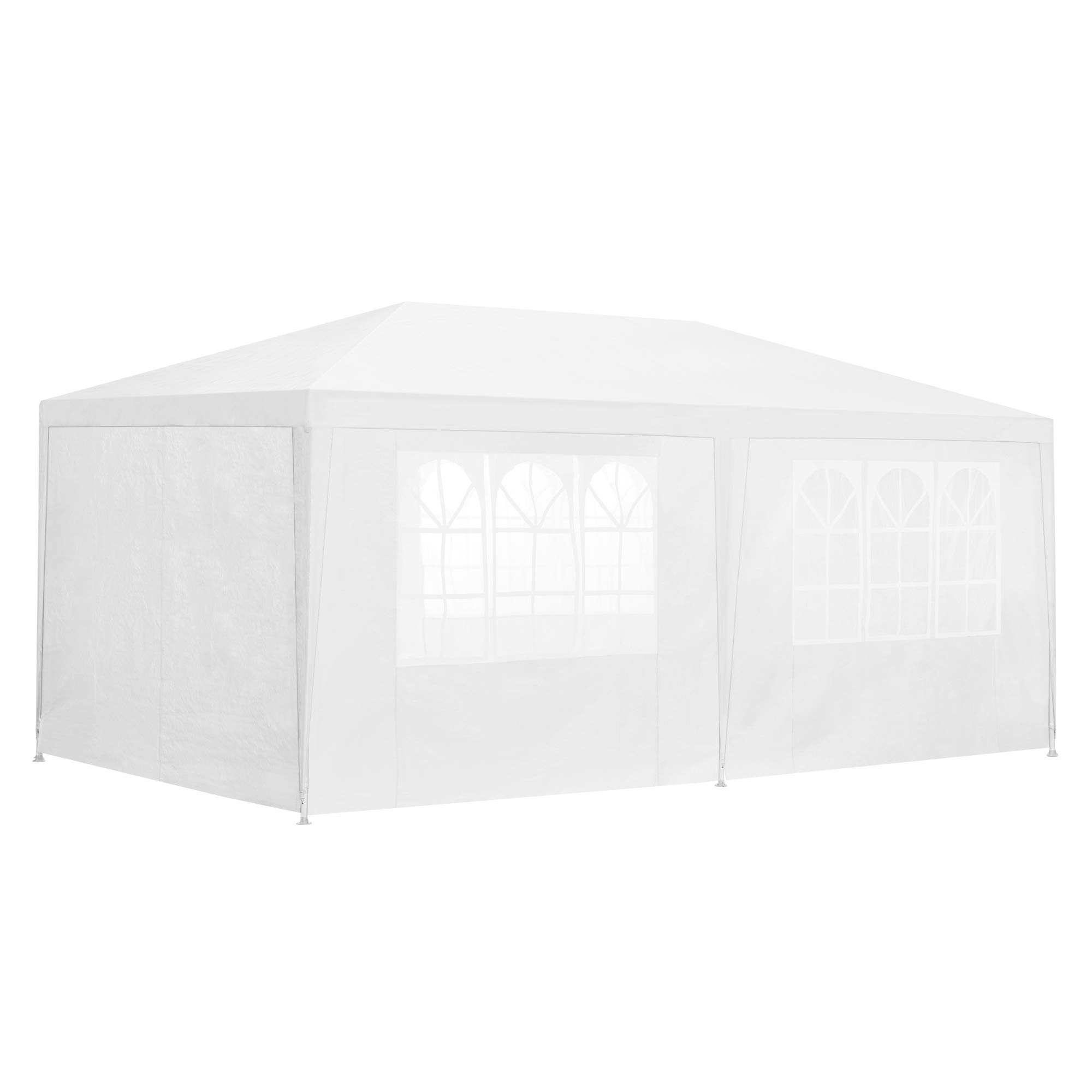 casa.pro Carpa Pabellón para Jardín Wedau Carpa Plegable Gazebo Cenador de Jardín Estructura de Acero Terraza Patio 600 x 300 x 255 cm - Blanco
