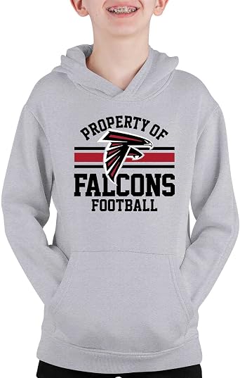 NFL Youth Property Of Hooded Sweatshirt, Football Apparel, Unisex Pullover Hoodie for Boys and Girls