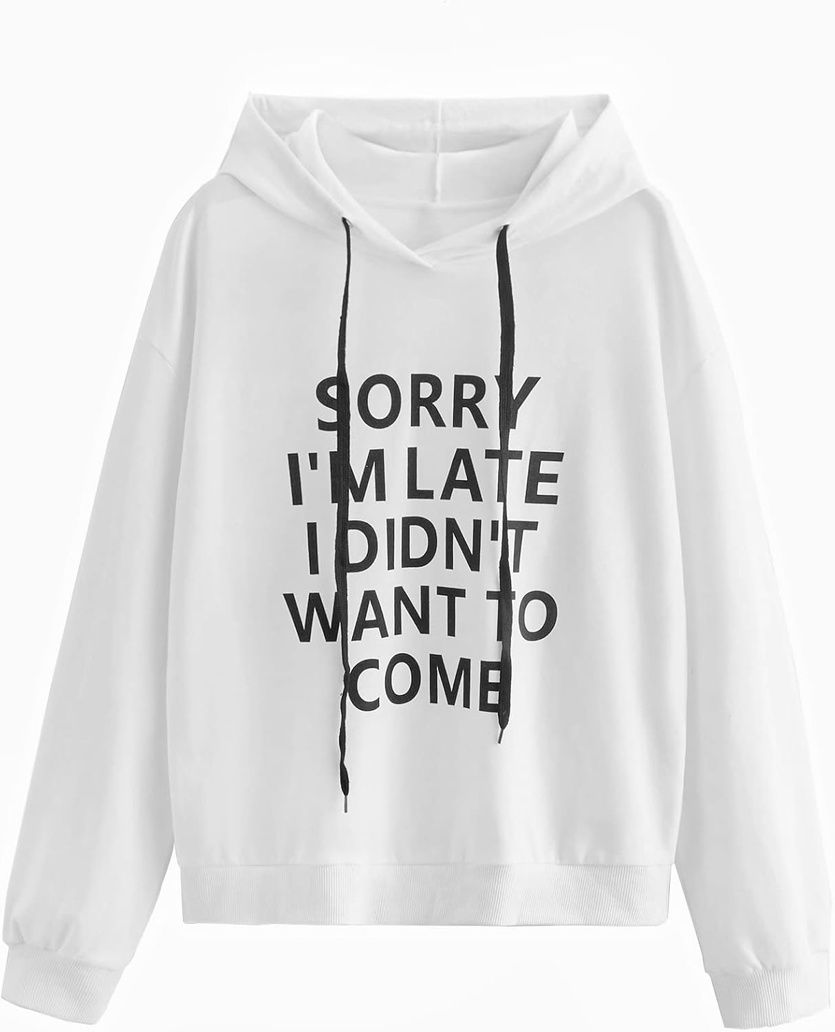 SweatyRocks Sweatshirt Women's Pullover Sweatshirt Hoodie X-Small Slogan White