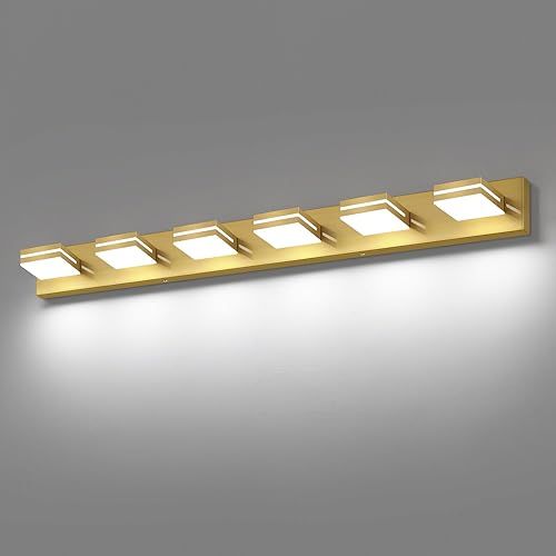 Miniatura 19 de SineRise - Lámpara LED para tocador de baño - Moderna lámpara regulable de acrílico con acabado blanco mate para iluminación de pared sobre el