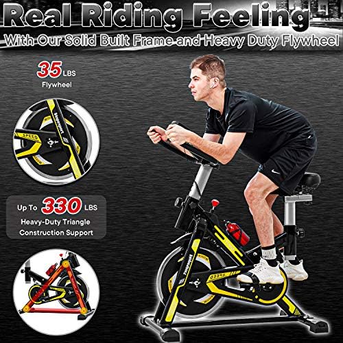 Fitness Synergy Magnetic Indoor Cycling Bike Stationary Exercise Bike, Super Silent Spin Bike with Comfortable Soft Seat Cushion, Ipad Holder with LCD Monitor for All Home Gym & Workout Equipment 3 Fitness Synergy Magnetic Indoor Cycling Bike Stationary Exercise Bike, Super Silent Spin Bike with Comfortable Soft Seat Cushion, Ipad Holder with LCD Monitor for All Home Gym & Workout Equipment