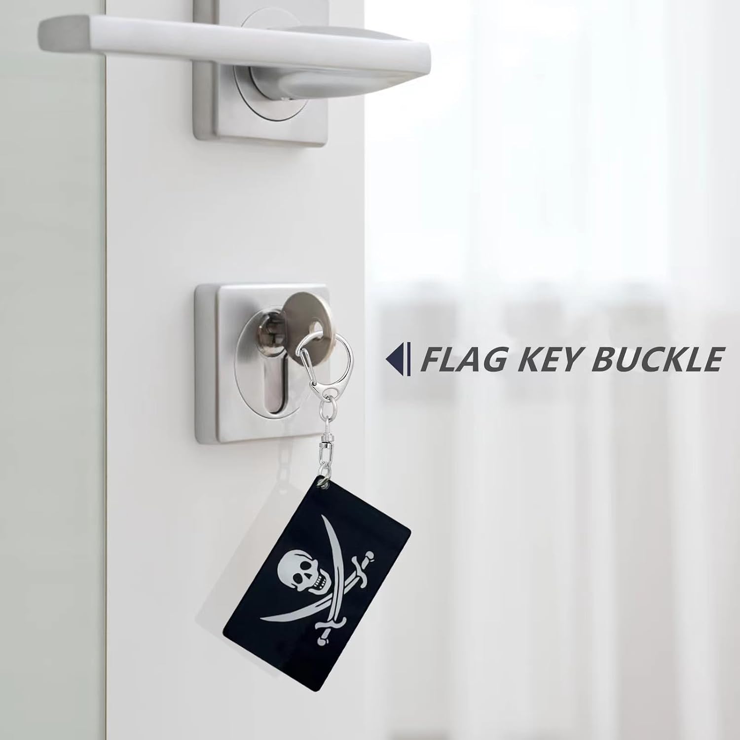 Jack Rackham Flag Keychain Pirate Jack Rackham Flags Key Chains Men and Women Style - Double Sided Acrylic D Shape Chains Car Key chain Gifts Decoration (3 Pcs) image 4