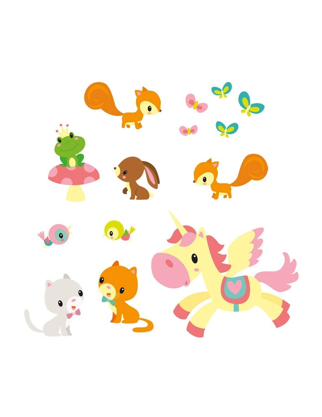 Stickers Frise Animaux de la Féérie décoration murale chambre bébé 100cm