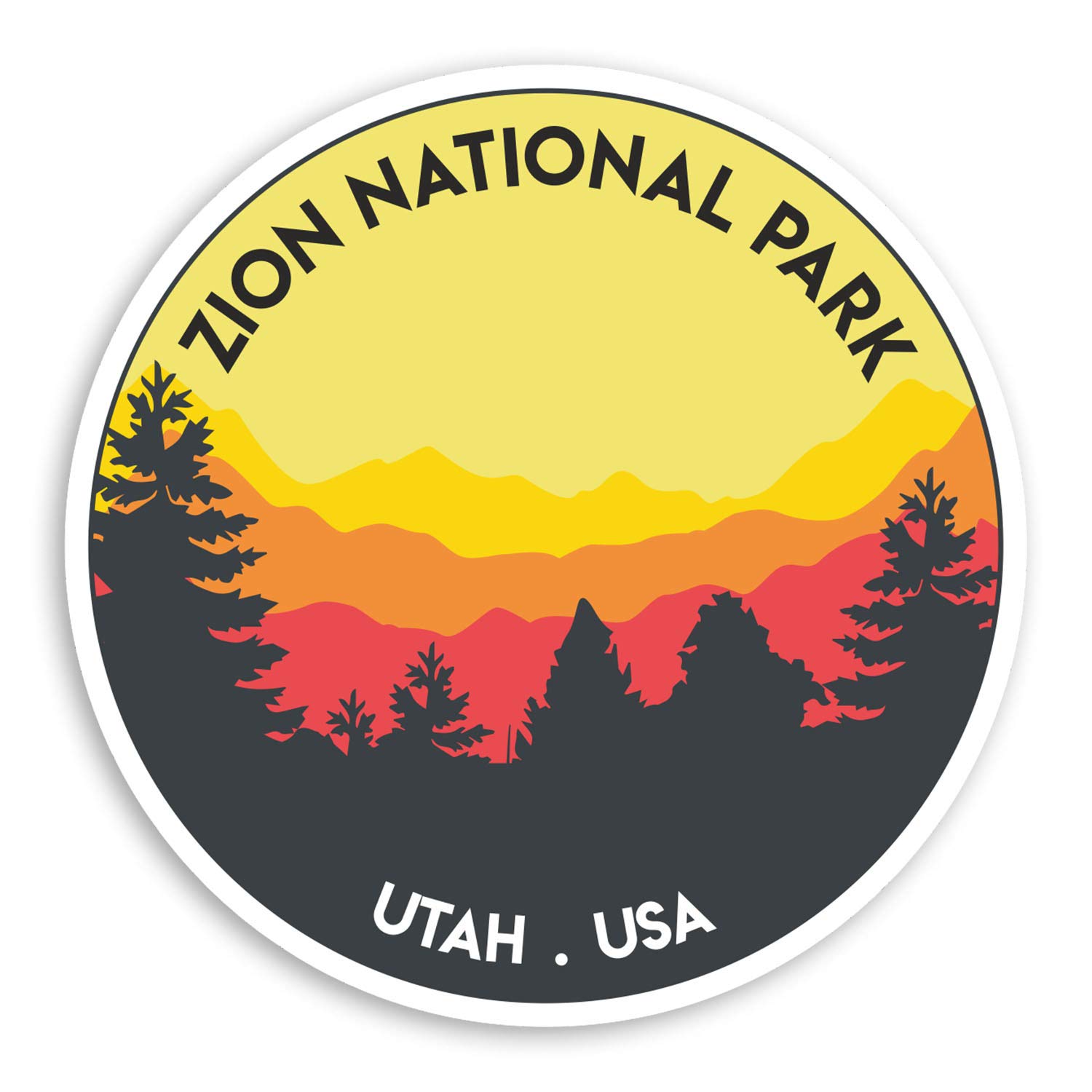 Destination Vinyl Ltd Multi 2 X 10Cm Zion National Park Vinyl Stickers - Utah Usa America Sticker #20227 (10Cm Wide)