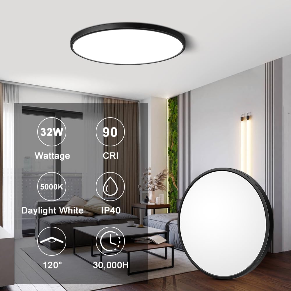 LEDLightsWorld 15.7inch 32W LED Flush Mount Ceiling Light, 5000K