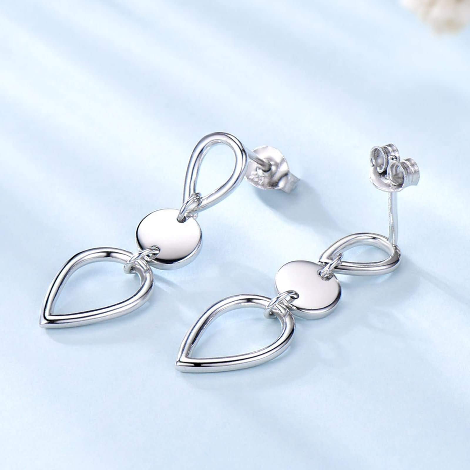 Ohrhänger aus 925er-Sterlingsilber, Tropfen- und Hängeohrringe für Damen, Tropfen- und Kreisanhänger