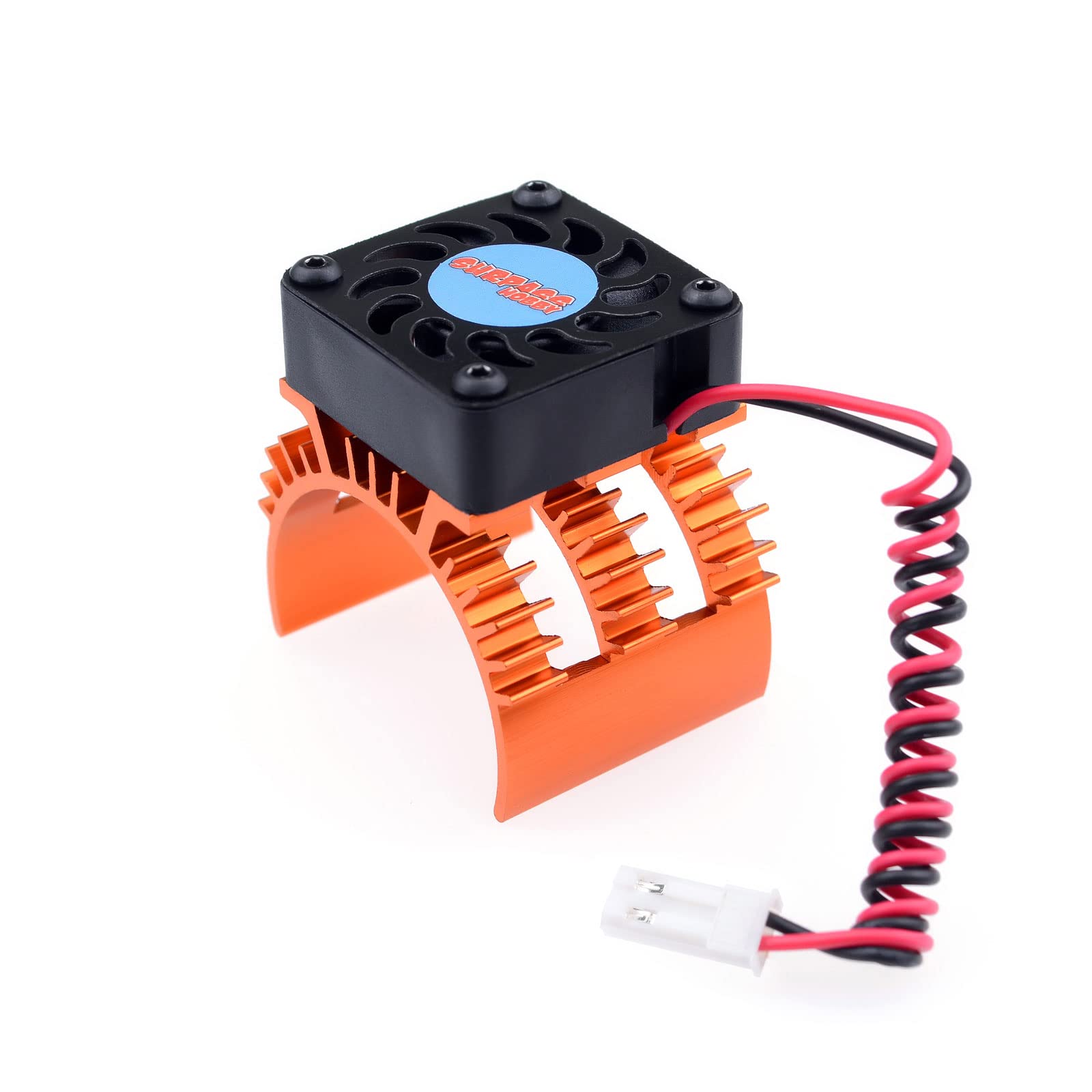 Surpass RC Car Cooling Fan 21000RPM Motor Cooling Fan with Heatsink for RC Car 1/10 540 550 F540 3650 3660 Motor Black&Orange