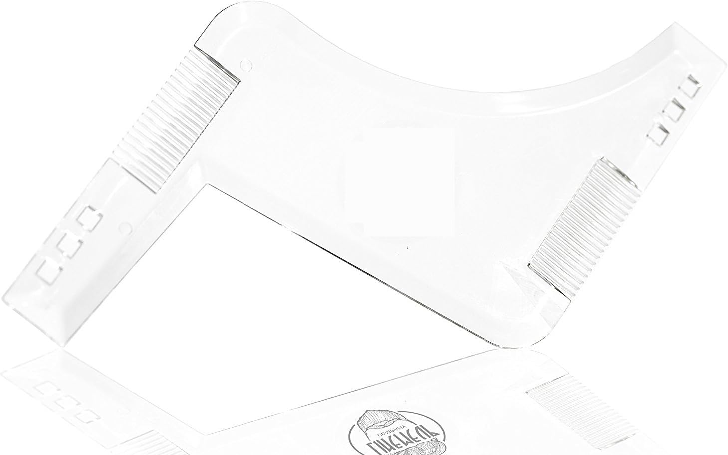 FEDOLI Beard Comb For Shaping And Styling-Premium Quality Beard Template With Inbuilt Comb For Hairline/Beard/Mustache Grooming/Shaping/Trimming For Men Jaw Line,Cheek,Neck (Shaper2, Transparent)