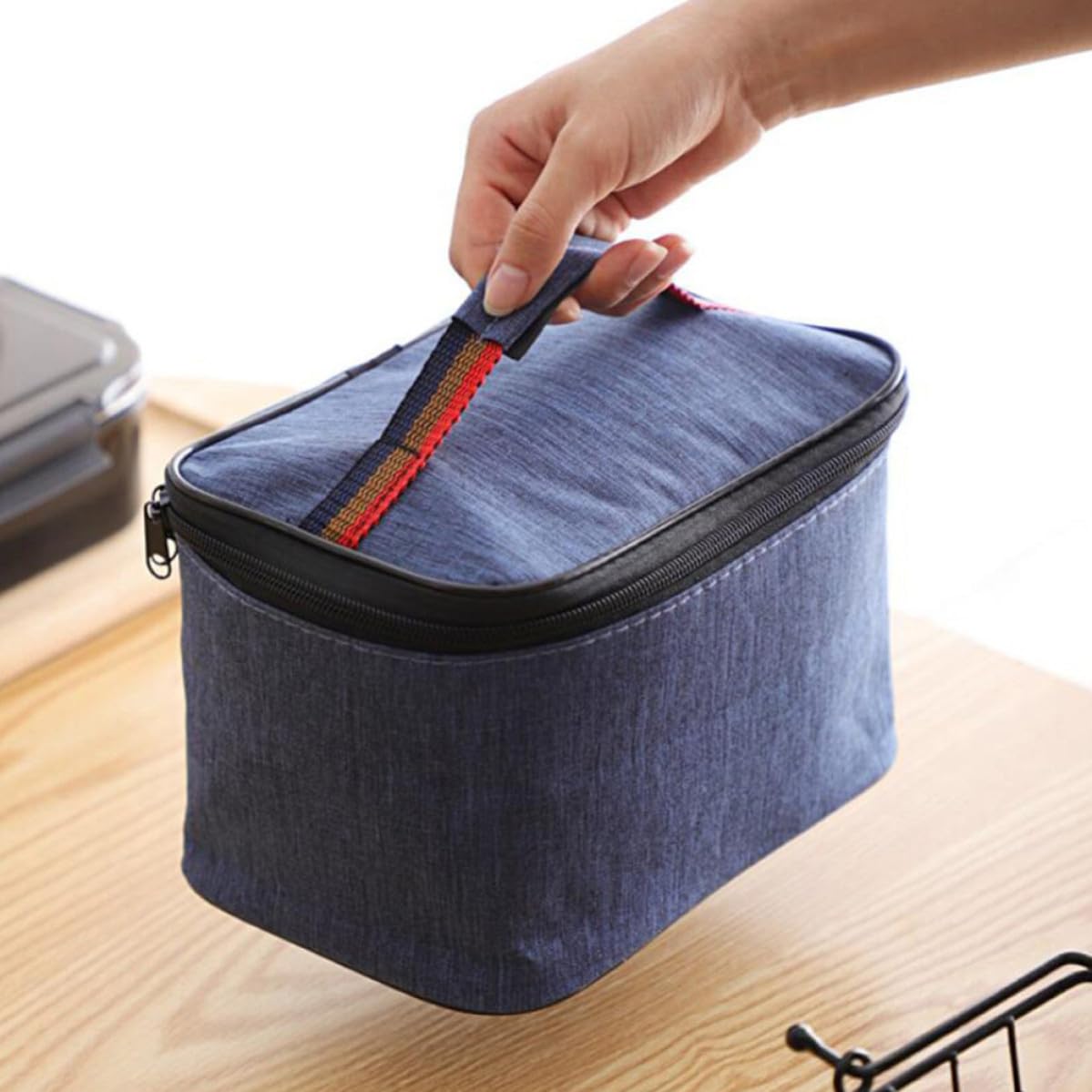 Caja Almuerzo Infantil de Acero Inoxidable con Compartimentos y Bolsa Portátil, Fiambrera Ligera Apta para Microondas con Vajilla Incluida