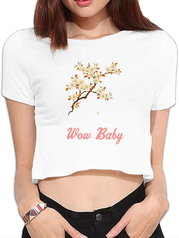 Womens Flowy Boxy Half-Sleeve T-Shirt Yellow Flowers Basic Short Sleeve