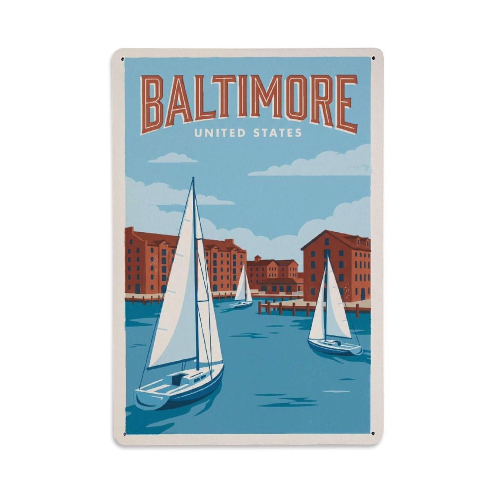Xanthor Style Retro Usa Baltimore Travel Metal Tin Sign