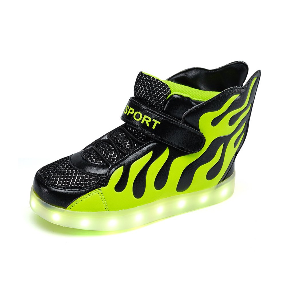 Kids Hi-Top Zapatillas de Deporte Llama Patrones Iluminación LED Zapatos de Carga USB Zapatillas