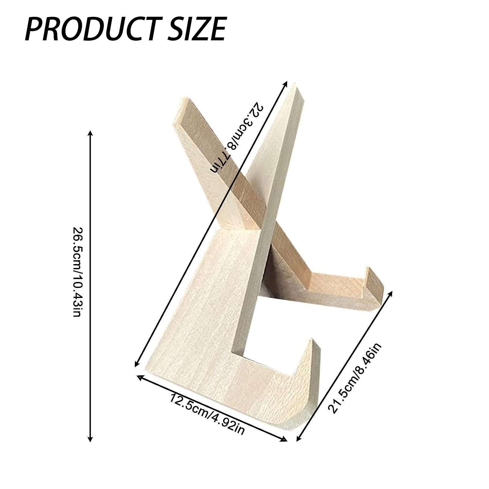 Quixotical Plate Holder Display Stand, Wooden Display Stand, Picture Frame Stand Recipe Holder Record Stand - Image 2