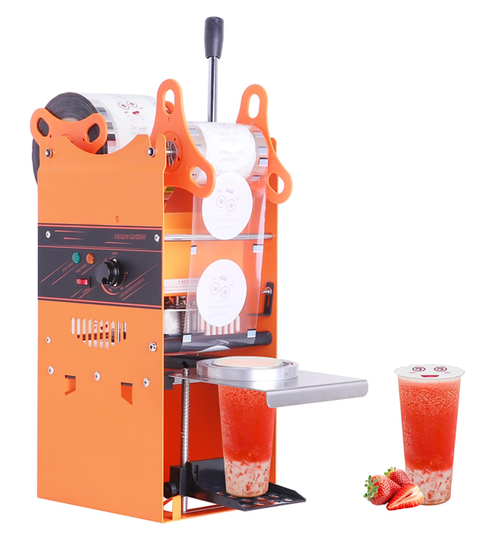 YJINGRUI Machine à sceller des tasses commerciale manuelle à bulles pour tasse de thé à bulles de 90/95/70/75 mm de diamètre, 300 à 500 tasses/heure (machine à sceller)