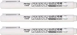 Kit 3 Canetas Branca Acrílica 1.5mm – Marcador permanente Branco para Desenho, Artesanato, Pintura em Caderno, Porcelana, Plástico, MDF, Reparo Móveis e Madeira Uso Profissional