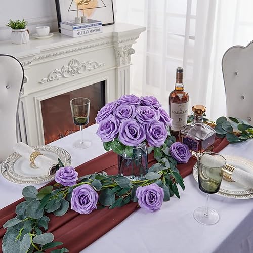 Miniatura 2 de Rosas artificiales, rosas artificiales, rosas artificiales de seda con tallos para ramos de boda, mesas de fiesta, centros de mesa, arreglos