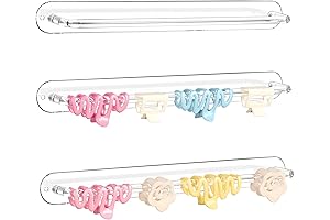 SNOWSTAR Acrylic Multi-Tier Claw Clip Organizer Holder - 3PCS Wall Mount Storage