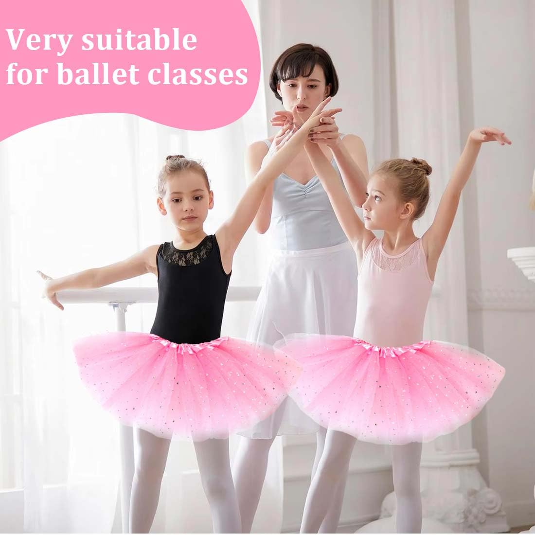 Falda tul niña para niñas 2-7 años tutus rosa