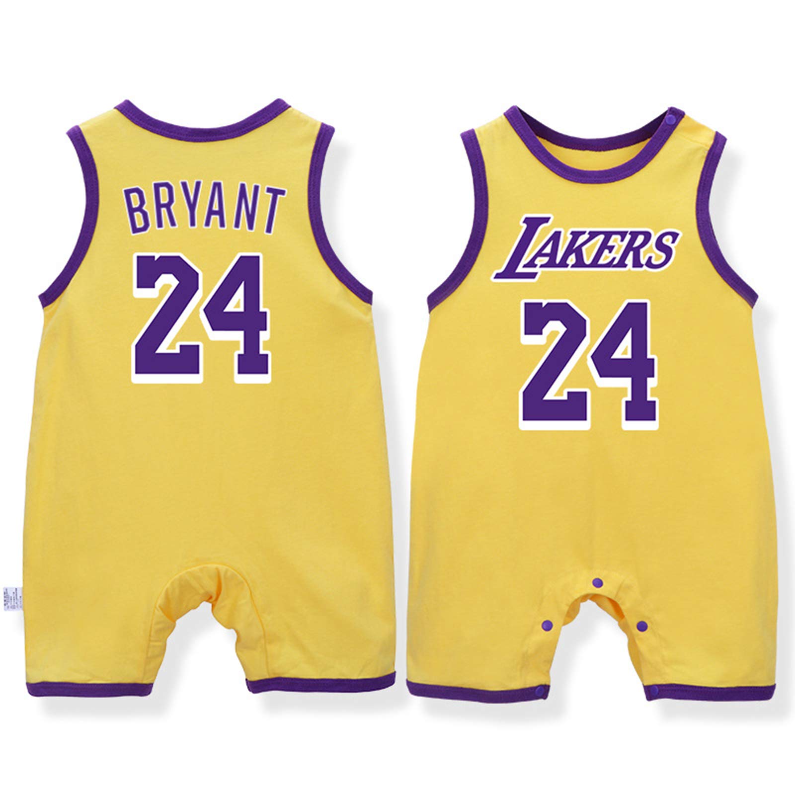 Baby basketball uniform, sleeveless vest, 0-15 months cotton James Lakers jumpsuit
