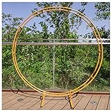 背景ラウンドアーチアウトドアサークルウェディングアーチパーティー背景アーチスタンドダブルラウンドリングアイアンフレームパーゴラフラワーアーチデコレーション、6サイズ