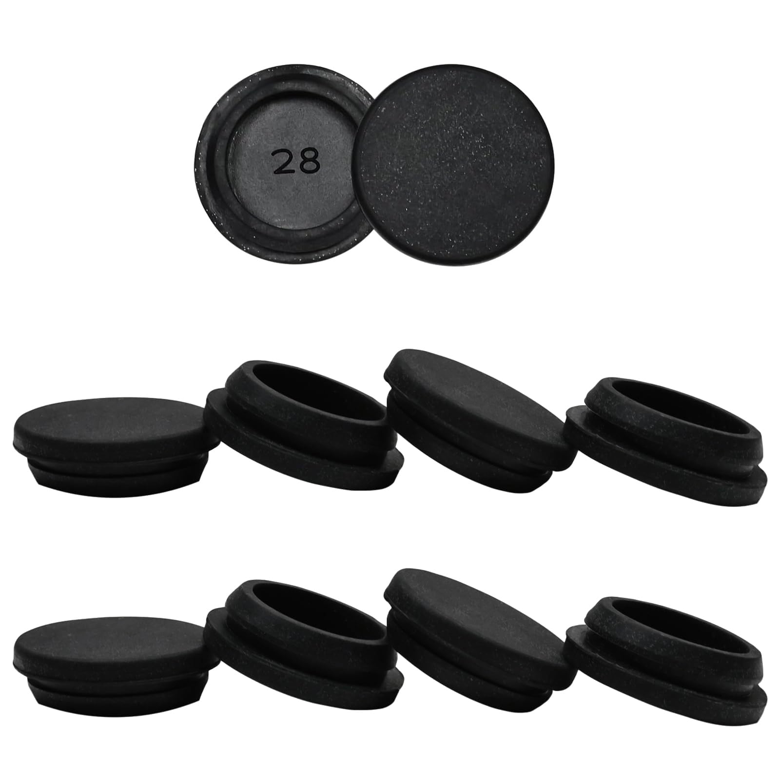 10Pieces 28mm Food Grade Silicone Stoppers Black Kitchen Sealing Plugs Round Holes Plugs for Bottles Jar Container Rubber Stopper