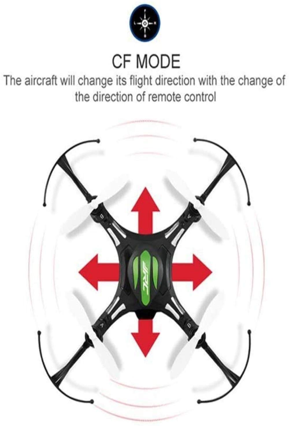 JSY 2,4 GHz pilot zdalnego sterowania Drone 4-kanałowy heksakopter 6-osiowy żyroskop 3D Flip sztuczne lot One Key Return lampy LED zdalnie sterowana zabawka (kolor : czarny)