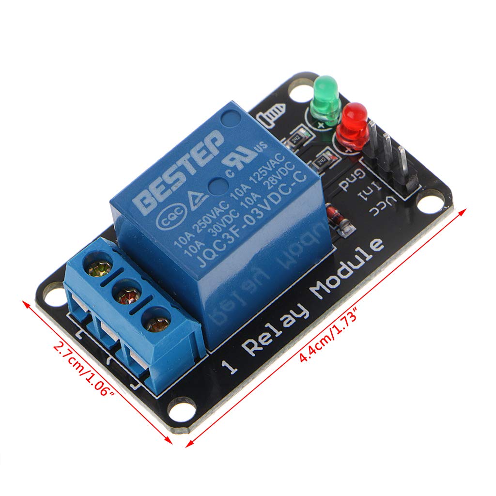 Buwei 1PCS Modulo relè 3V a 1 Canale 3,3V Ripresa a Basso Livello con Lampada