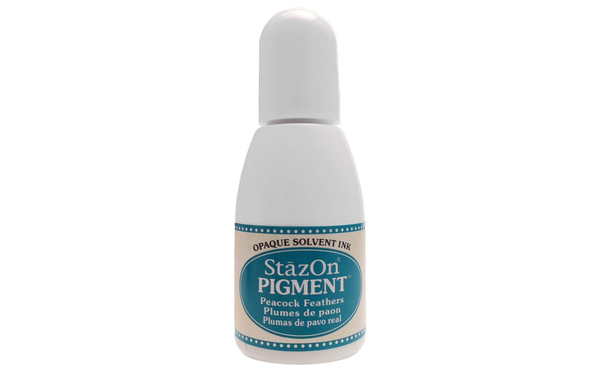 Tsukineko StazOn Pigment Inker Stamp Pad Ink, 15 ml, Blue, Peacock Feathers, Accessories Reinker for StazOn Pigment Ink Pads