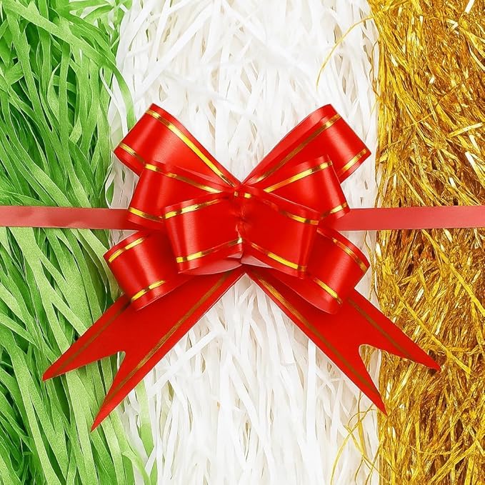 Shredded Packaging Filler 500 gm – Green, White & Gold Shredded Tissue Paper Mix for Gift Hampers, Gift Boxes & Christmas Packaging