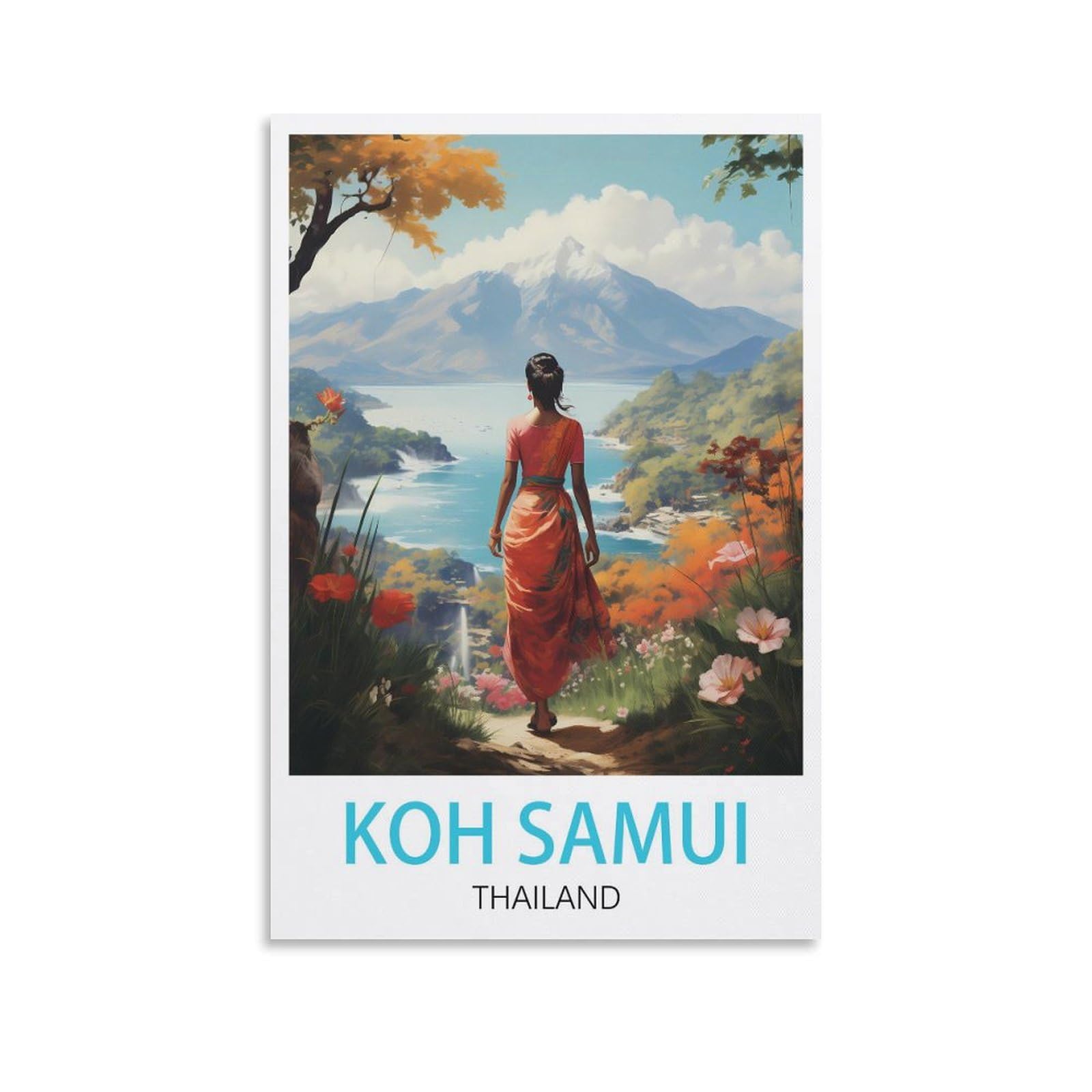 Lhjoiun Unframe-Style Koh Samui Thailand Vintage Travel Posters 08X12inch(20X30cm) Art Canvas Print For Living Room Bedroom Home Decoration Modern Art