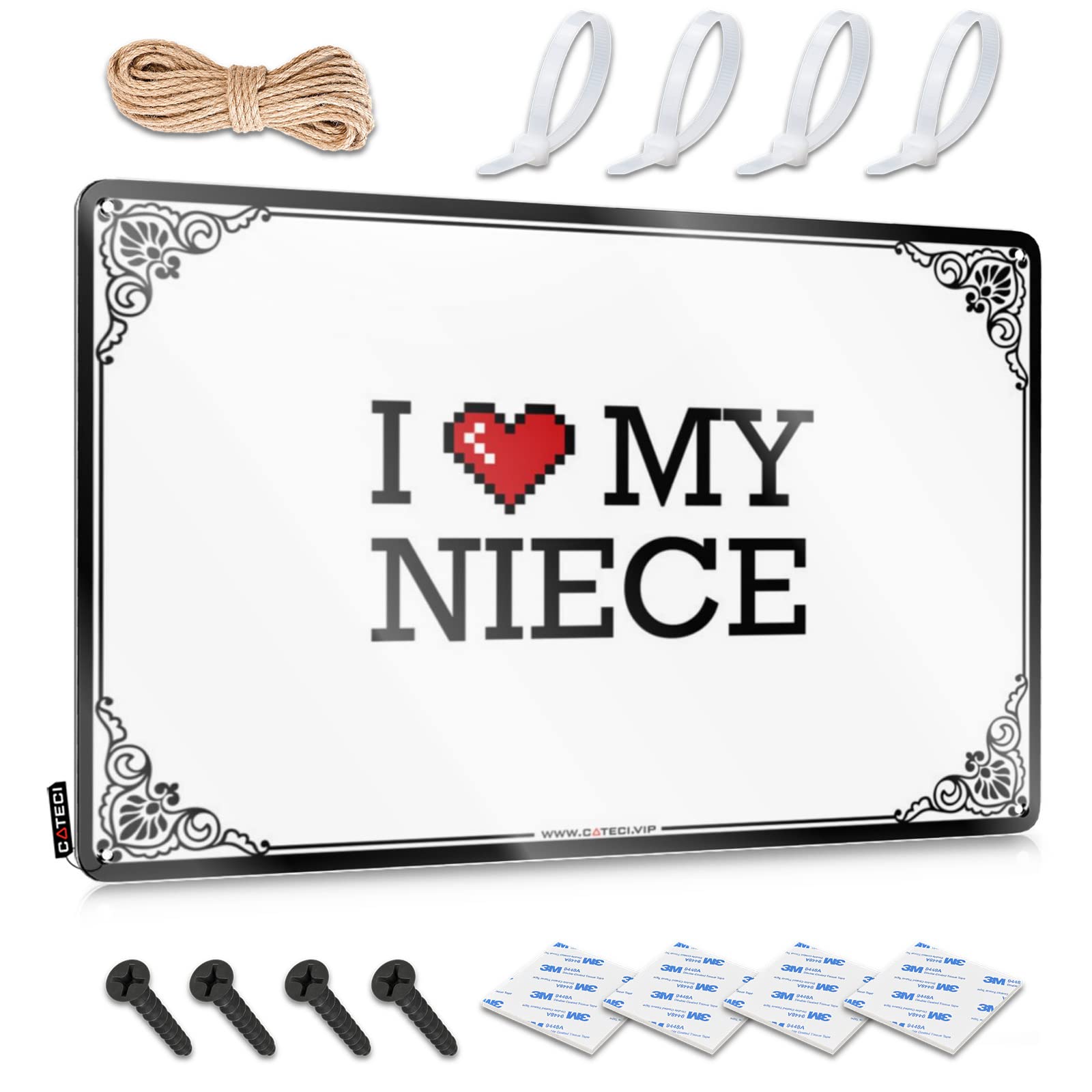 Teen Stuff Wall Art Rustic Haves | I Love My Niece Preppy Metal Wall Decor For Farm Home(30X40CM)