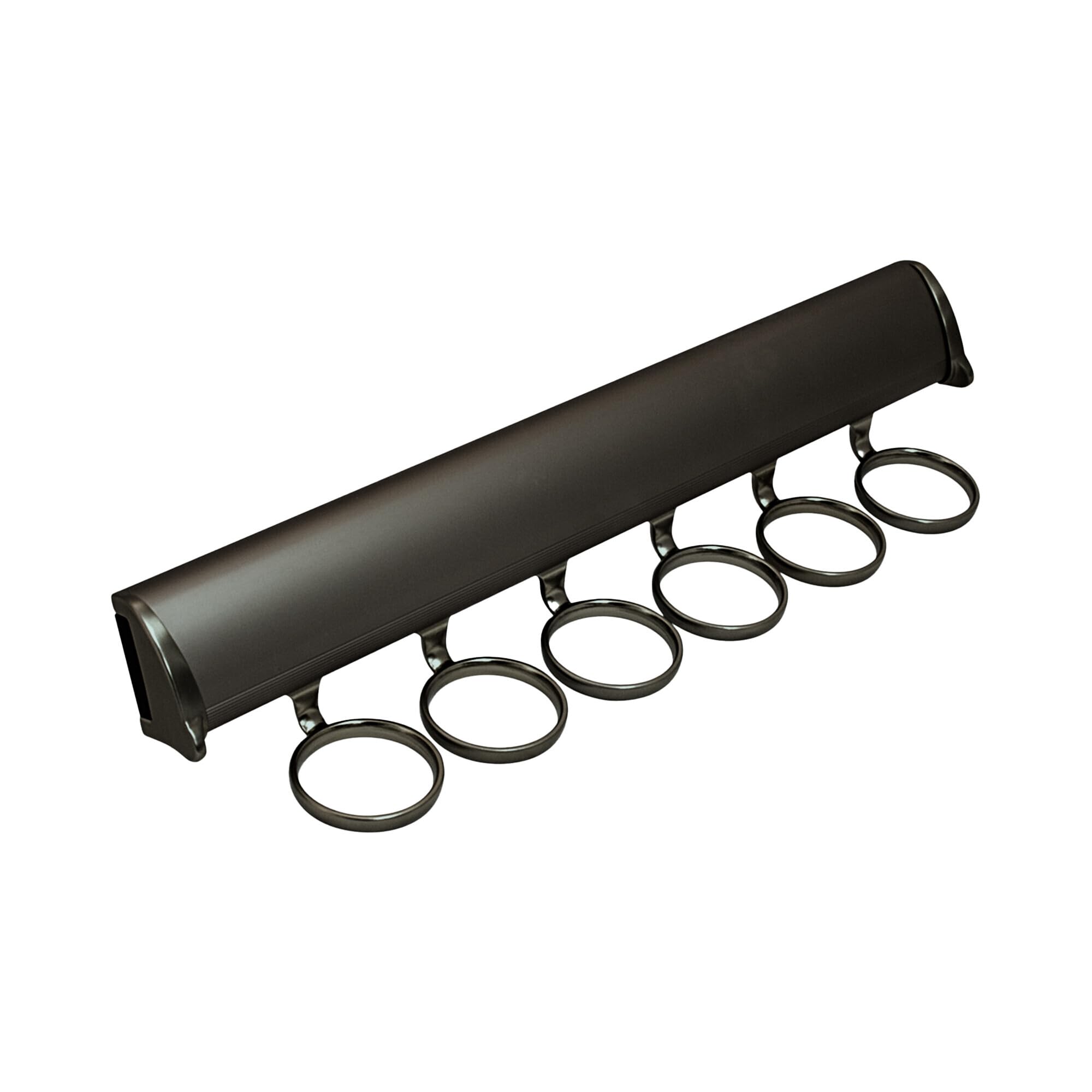 Brixwell QINA-002 Scarf Rack, 6 Hook with Full Extension Slide Black Finish