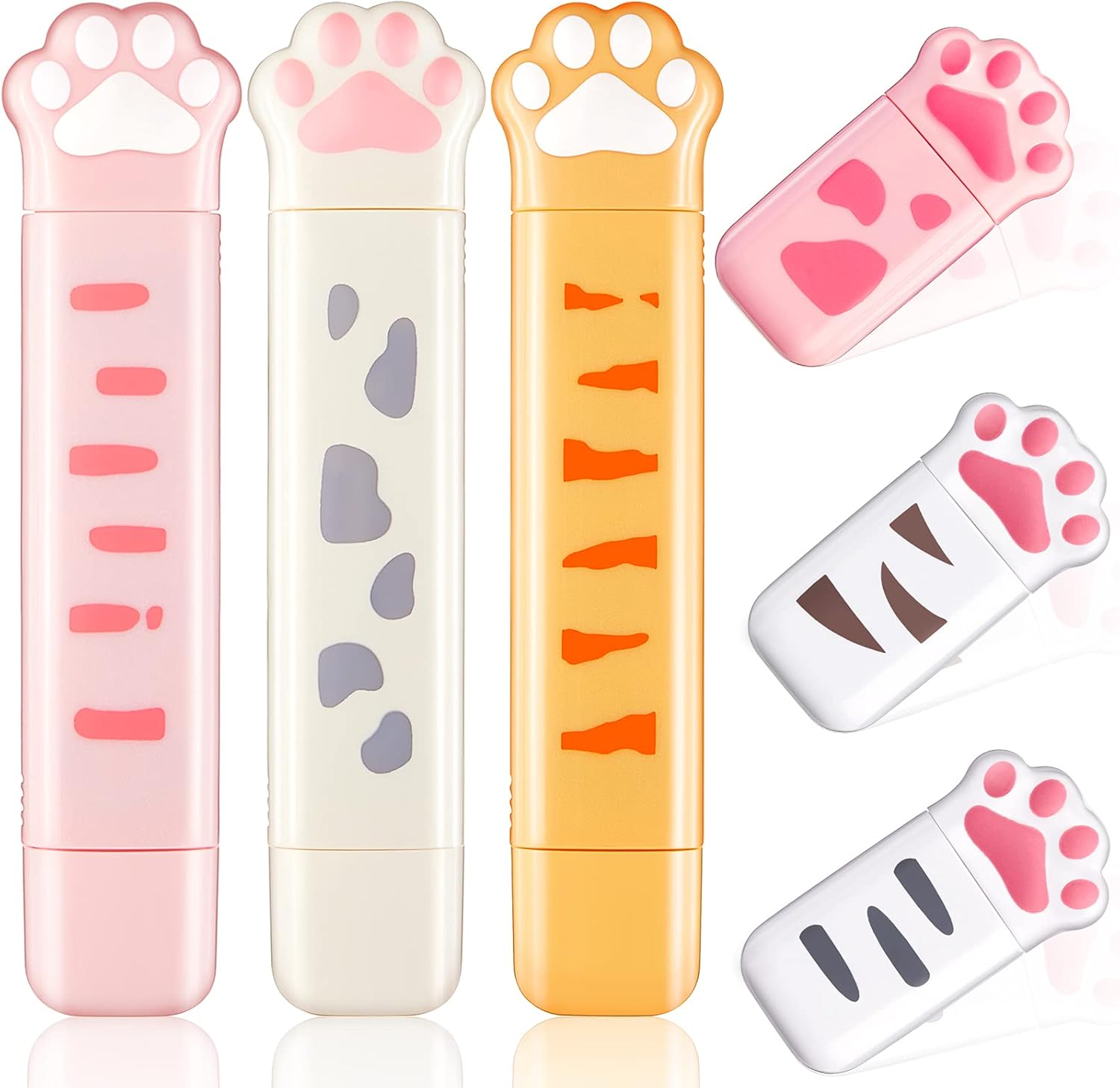 Buy 6 Pieces Cartoon Correction Tapes Includes 3 Cartoon Cat Paw Shaped