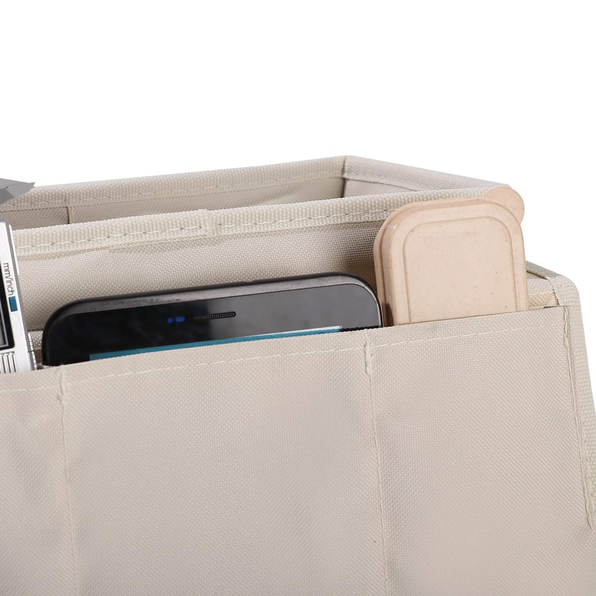 Filcowa torba do przechowywania przy łóżku z kiesz Sofa TV Pilot Uchwyt na Słuchawkę Organizer Caddy Pasuje Do Fotelów Z Szerokimi Podłokietnikami, Sofy(Coffee)