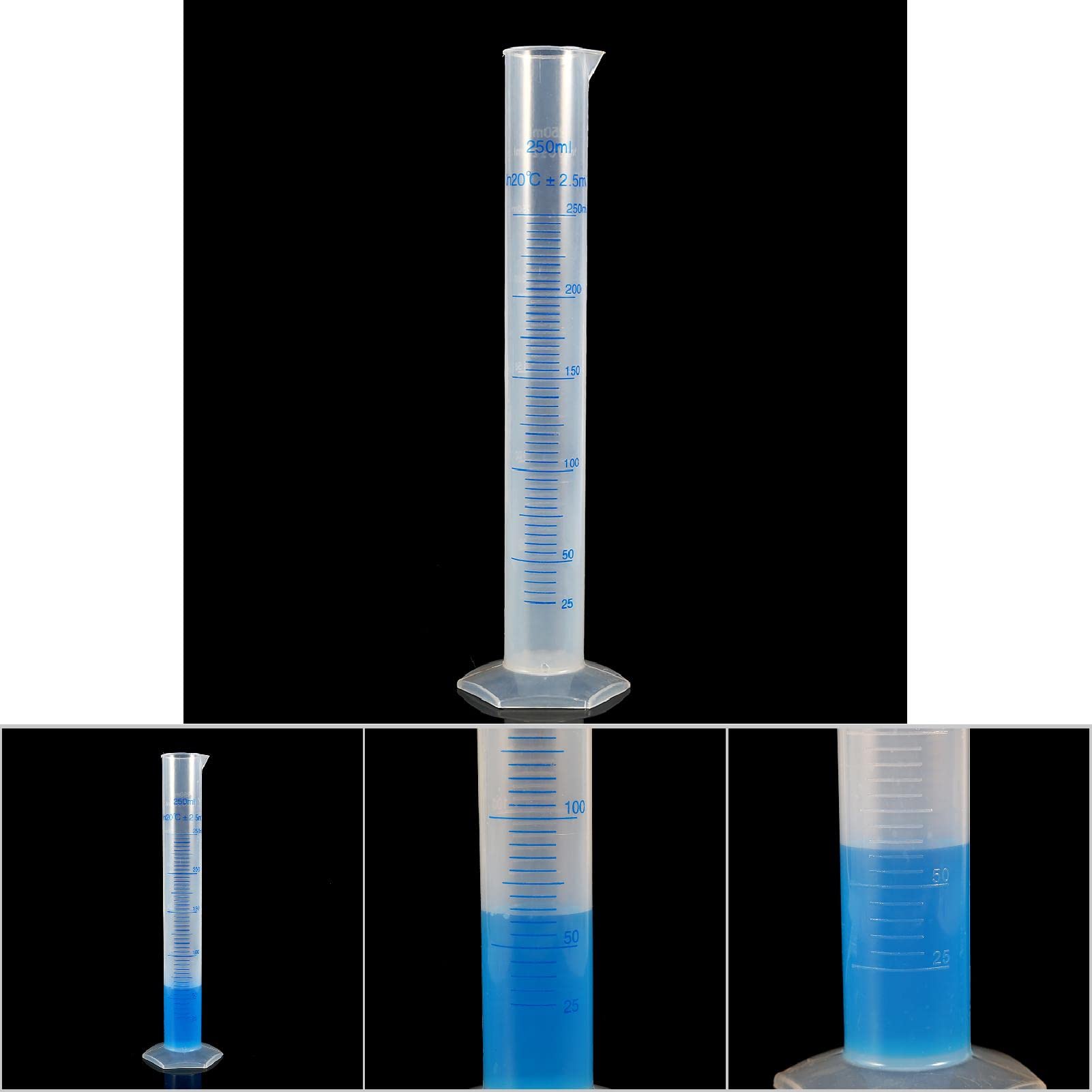 Probeta graduada de plástico 250ml Cilindro medidor