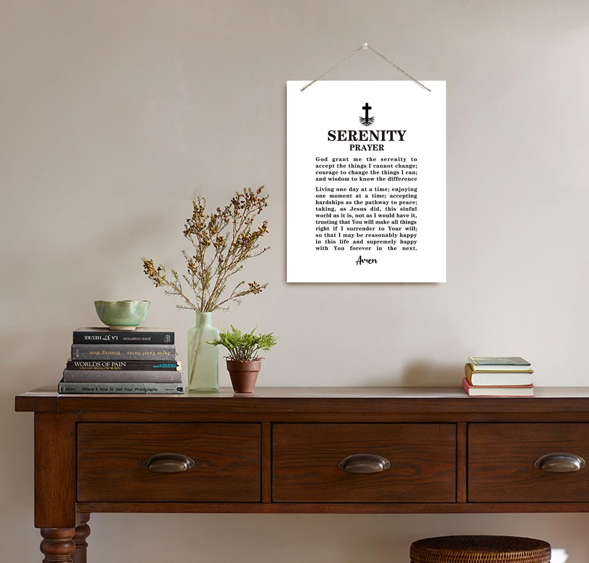 BQL Inspirational Wall Decor, The Serenity Prayer Wall Sign - God Grant me The Serenity to Accept The Things I Cannot Change, 8X10 inches, Modern, Engineered Wood 2