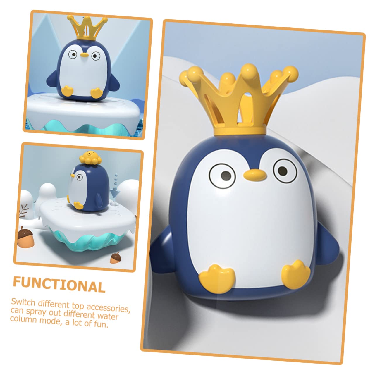 Juguete de Baño para Niños Forma de Pingüino Que Rocía Agua, Fabricado en Abs, Adecuado para Bebés y Niños Pequeños Hora del Baño