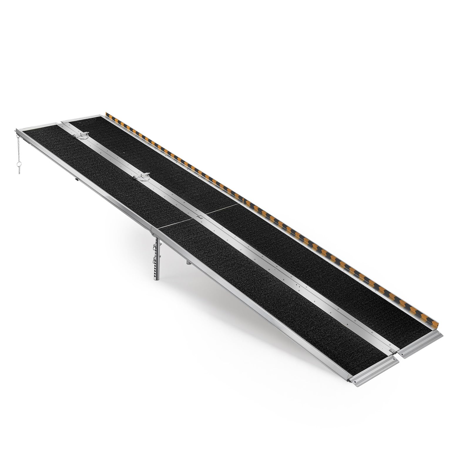 VEVOR Składana rampa najazdowa do wózków inwalidzkich, 304,5 cm, wytrzymała aluminiowa rampa, antypoślizgowa powierzchnia, maksymalne obciążenie 363 kg, do schodów, schodów, wejść, drzwi, salonów