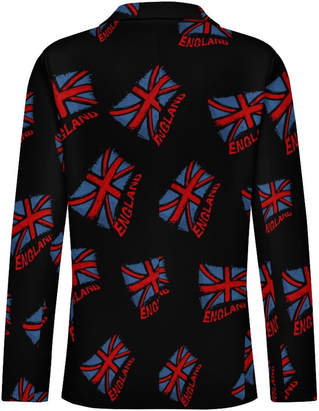 Vintage England Flag Printed Men's Blazer Slim Fit Suit Jackets 6X-Large