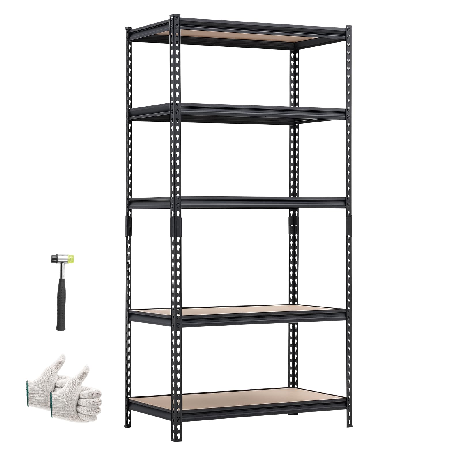 VEVOR Scaffale per Garage in Metallo 5 Ripiani Regolabili Capacità 907,2kg