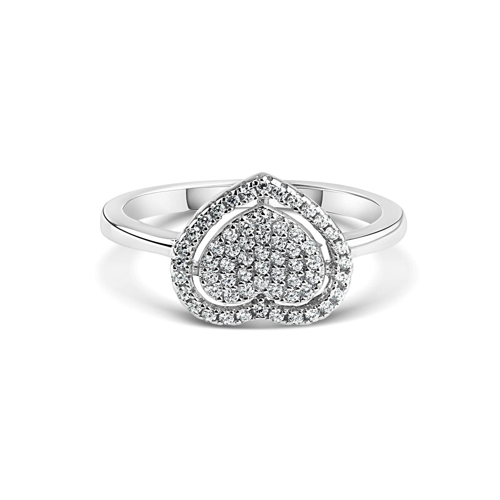 Anello Cuore di zirconi Donna Argento 925 con zirconi -