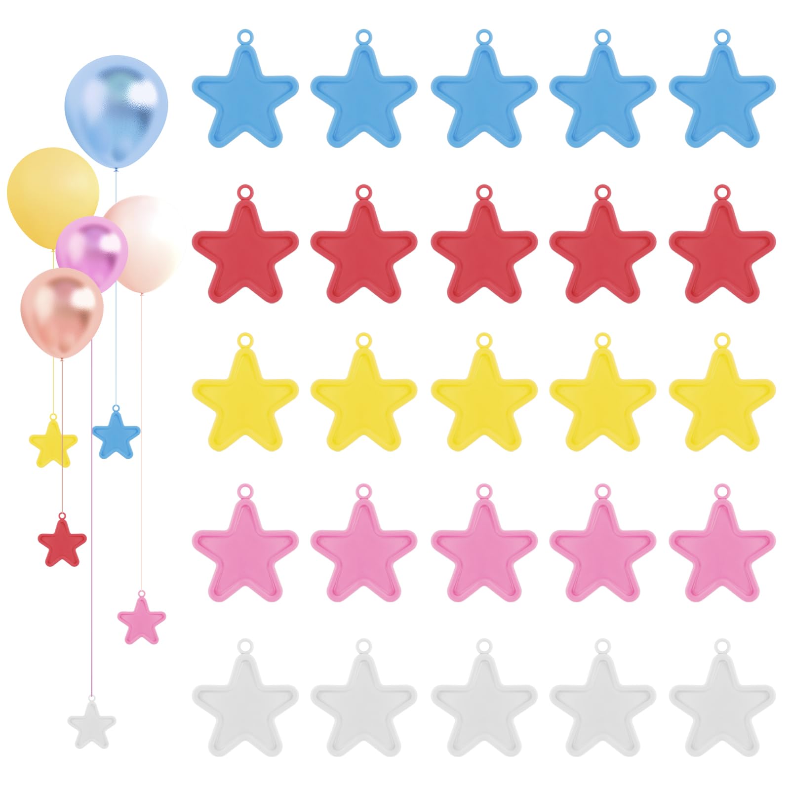 HOMSFOU 6x Ballongewichte Gold - Wiederverwendbare Helium Ballon Beschwerer