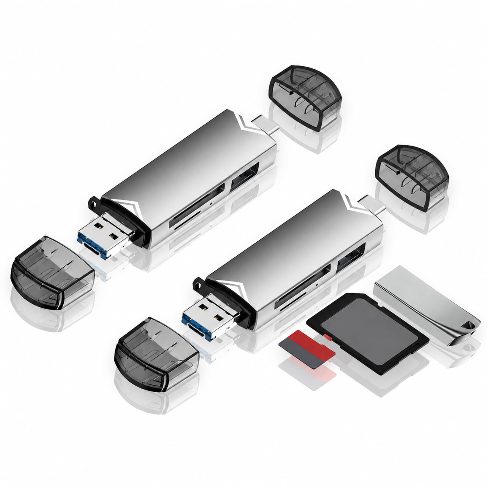 SD Card Reader 2 Pack, Dual Slots USB C to Micro SD Card Adapter, Memory Card Reader for SD/Micro SD/SDHC/SDXC, Compatible with MacBook Pro/Air, iPad, iPhone, Galaxy, Chromebook, Android-image-45